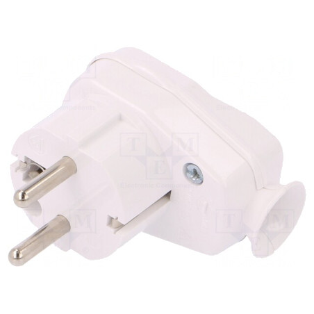 Conector de alimentare AC 2P+PE 250V 16A Alb | Electronic-mag.ro | Componente Electronice