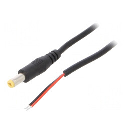 Cablu Alimentare DC Negru 3m 5,5/2,1mm 2x0,5mm² | Electronic-mag.ro | Componente Electronice