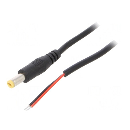 Cablu Alimentare DC Negru 3m 5,5/2,1mm 2x0,5mm² | Electronic-mag.ro | Componente Electronice