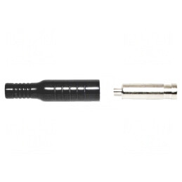 Soclu Banană 4mm 15A Negru Nichelat pentru Cablu