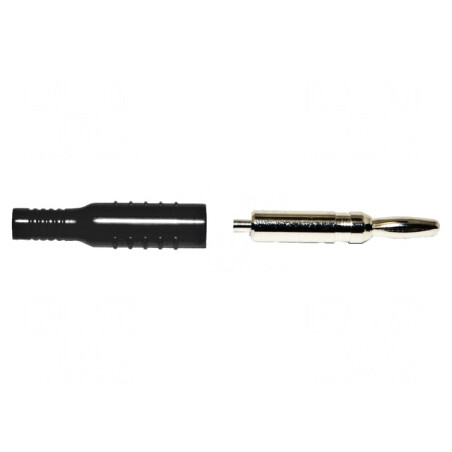 Mufă Banană 4mm 15A Neagră Nichelată | Electronic-mag.ro | Componente Electronice