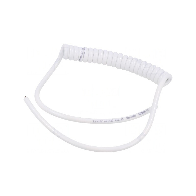 Cablu spiralat alb 4x0,15mm2 0,1m-0,4m 300V | Electronic-mag.ro | Componente Electronice