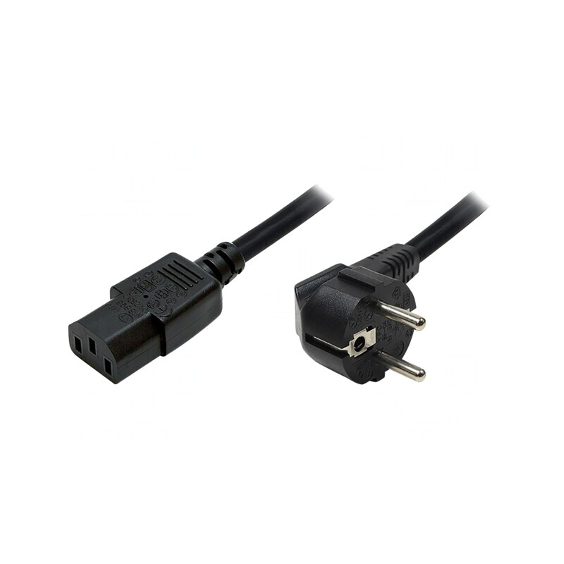 Cablu Alimentare Unghiular CEE 7/7 la IEC C13 1,8m Negru | Electronic-mag.ro | Componente Electronice