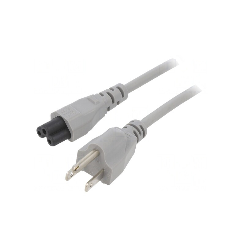 Cablu Alimentare 3x18AWG IEC C5 NEMA 5-15 PVC 3m Gri 7A | Electronic-mag.ro | Componente Electronice Cablu Alimentare 3x18AWG IEC C5 NEMA 5-15 PVC 3m Gri 7A | Electronic-mag.ro | Componente Electronice