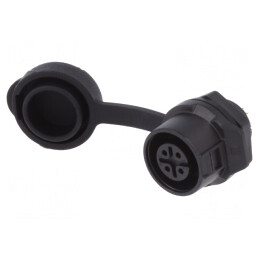 Conector Circular Mamă 4-PIN 5A Aurit 12mm | Electronic-mag.ro | Componente Electronice