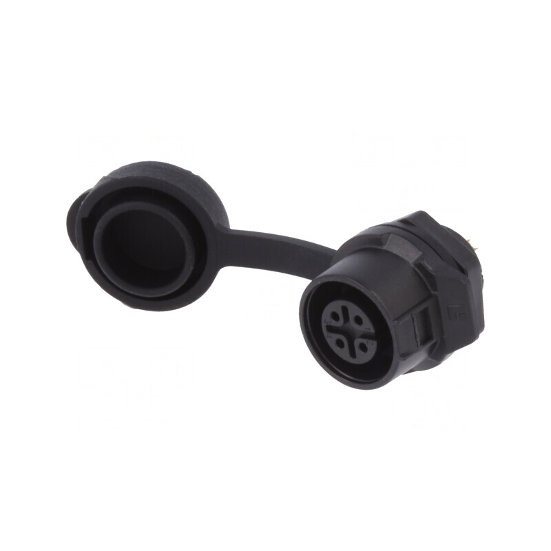 Conector Circular Mamă 4-PIN 5A Aurit 12mm | Electronic-mag.ro | Componente Electronice