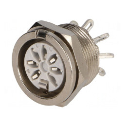 Soclu DIN mamă 7 PIN argintat 34V 2A 270° | Electronic-mag.ro | Componente Electronice