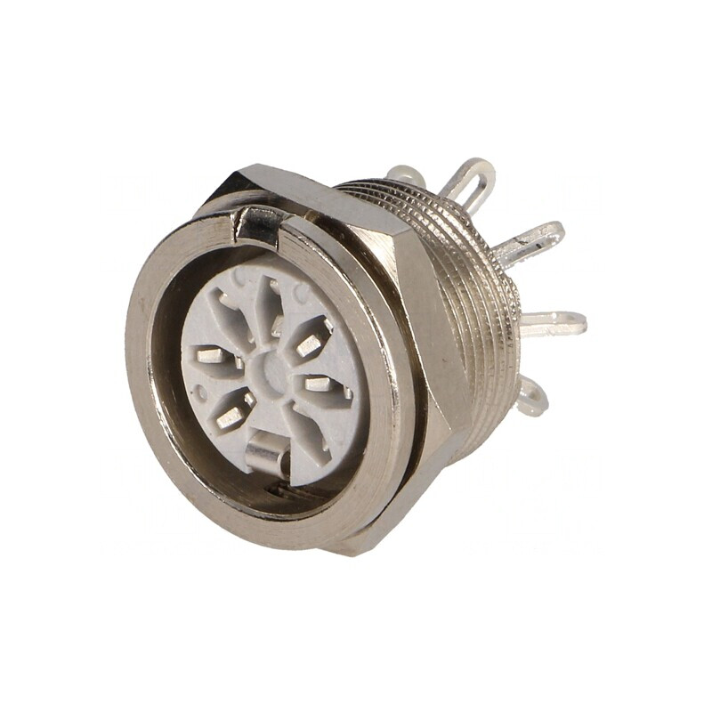 Soclu DIN mamă 7 PIN argintat 34V 2A 270° | Electronic-mag.ro | Componente Electronice