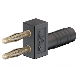 Conector Punte Stacabil Banană 2mm 10A Negru Aurit | Electronic-mag.ro | Componente Electronice