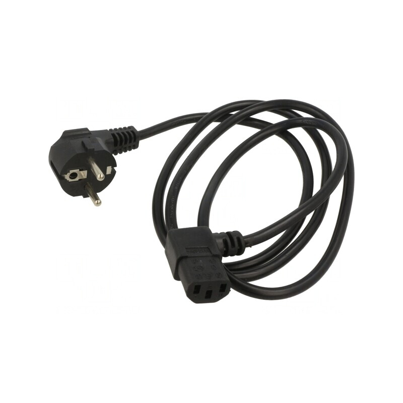 Cablu Alimentare 3x1mm2 ștecher unghiular la IEC C13 90° | Electronic-mag.ro | Componente Electronice