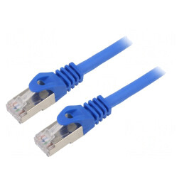 Patch Cord S/FTP Cat6a Cupru Albastru 5m LSZH | Electronic-mag.ro | Componente Electronice