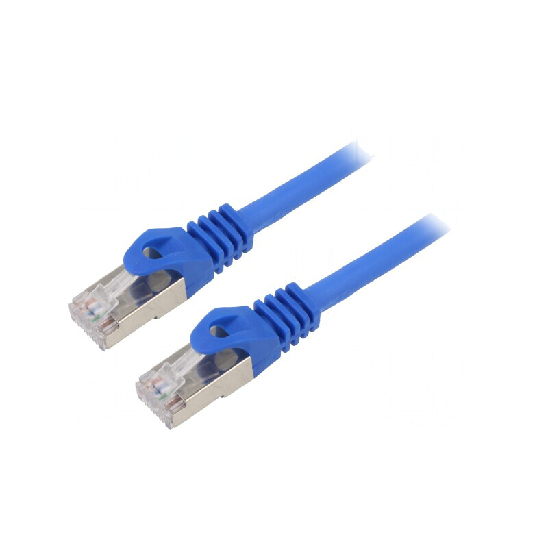 Patch Cord S/FTP Cat6a Cupru Albastru 5m LSZH | Electronic-mag.ro | Componente Electronice