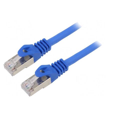 Patch Cord S/FTP Cat6a Cupru Albastru 5m LSZH | Electronic-mag.ro | Componente Electronice