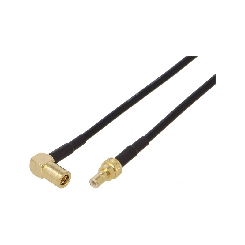 Cablu SMB 3m Tată-Mamă Ecranat Negru în Unghi Drept | Electronic-mag.ro | Componente Electronice