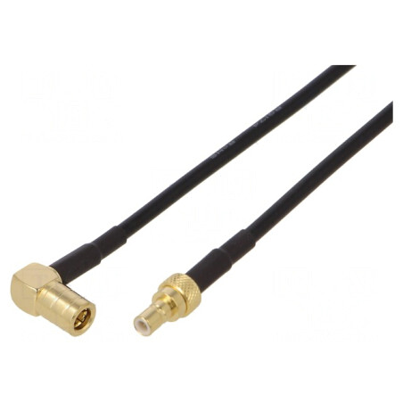 Cablu SMB 3m Tată-Mamă Ecranat Negru în Unghi Drept | Electronic-mag.ro | Componente Electronice