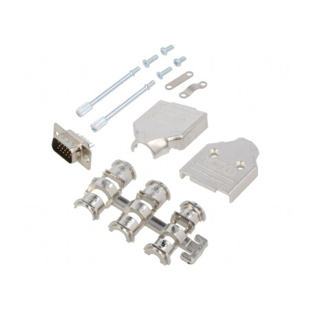 Mufă D-Sub HD 15 Pin Tată Pe Cablu Drept Lipire | Electronic-mag.ro | Componente Electronice