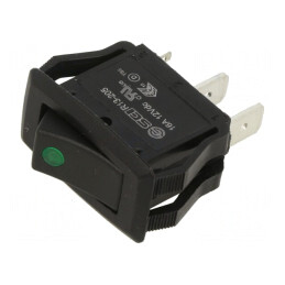 Comutator Rocker SPST ON-OFF 16A 12V cu LED Negru | Electronic-mag.ro | Componente Electronice