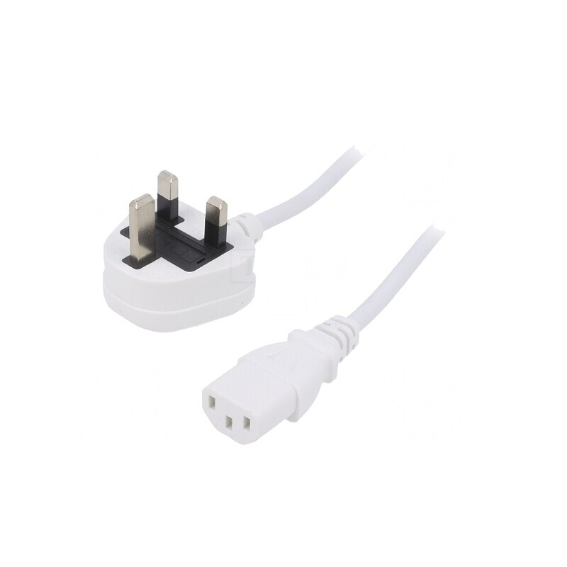Cablu Alimentare 1,8m Alb 3x0,75mm2 BS 1363 la IEC C13 | Electronic-mag.ro | Componente Electronice Cablu Alimentare 1,8m Alb 3x0,75mm2 BS 1363 la IEC C13 | Electronic-mag.ro | Componente Electronice