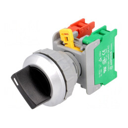 Comutator Rotativ 30mm Negru IP65 2NC 2NO | Electronic-mag.ro | Componente Electronice