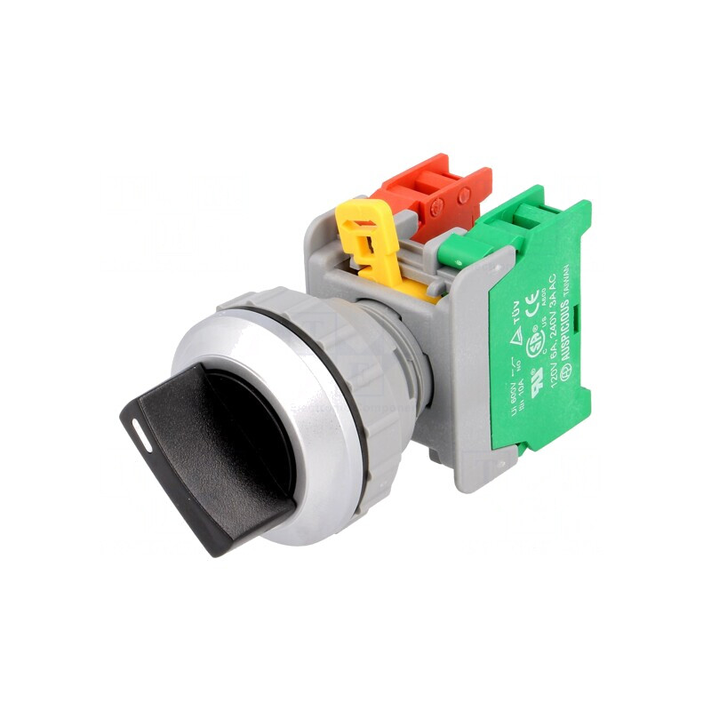 Comutator Rotativ 30mm Negru IP65 2NC 2NO | Electronic-mag.ro | Componente Electronice