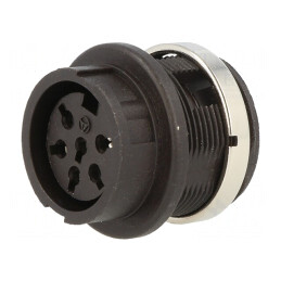Soclu DIN 6 pini montare panou 300V | Electronic-mag.ro | Componente Electronice