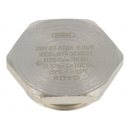 Capac de protecție IP68 M25 1,5 Nichel Alamă | Electronic-mag.ro | Componente Electronice