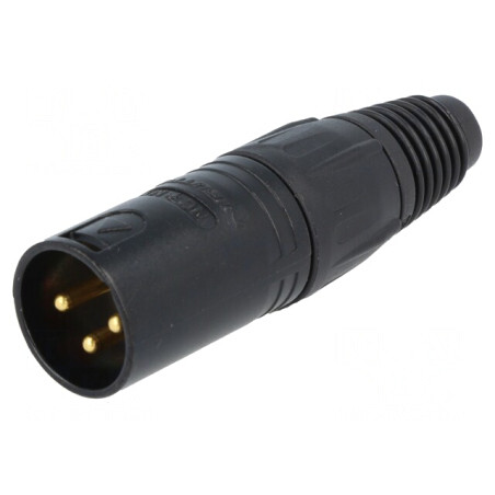 Mufă XLR tată PIN: 3 drept pe cablu lipire 3,5÷8mm X 2,5mm2 | Electronic-mag.ro | Componente Electronice