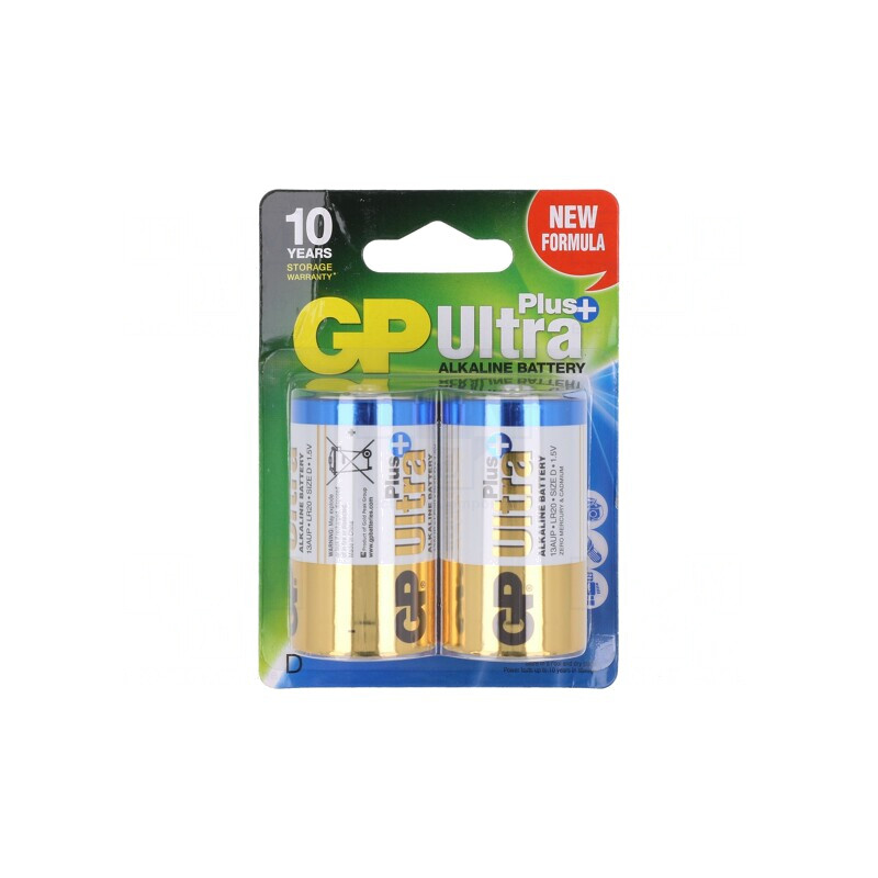 Baterie alcalină 1,5V D nereîncărcabilă 2 bucăți ULTRA PLUS | Electronic-mag.ro | Componente Electronice