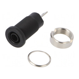 Soclu Banană 4mm Negru 24A 1000VDC | Electronic-mag.ro | Componente Electronice