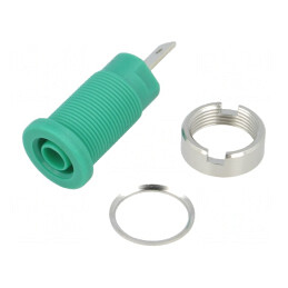 Soclu Banană Verde 4mm 24A 1000VDC | Electronic-mag.ro | Componente Electronice