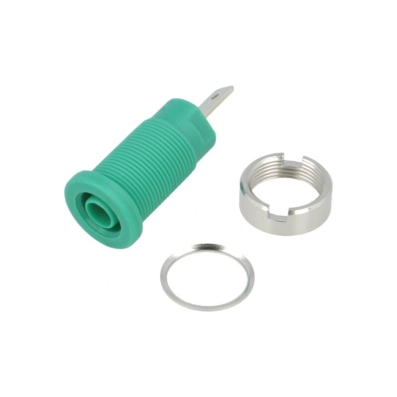 Soclu Banană Verde 4mm 24A 1000VDC | Electronic-mag.ro | Componente Electronice