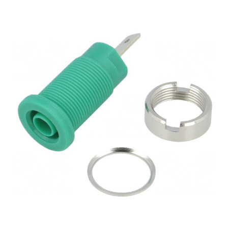 Soclu Banană Verde 4mm 24A 1000VDC | Electronic-mag.ro | Componente Electronice