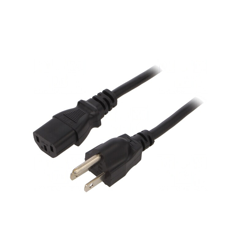 Cablu Alimentare 2m Negru 3x0.75mm2 IEC C13 JIS 8303 7A | Electronic-mag.ro | Componente Electronice
