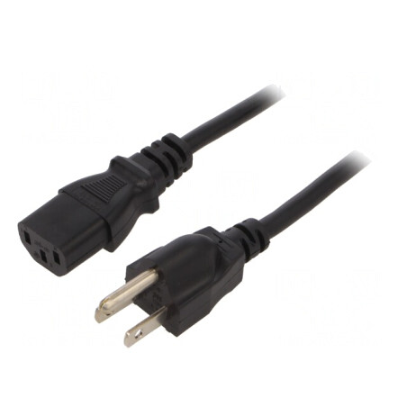 Cablu Alimentare 2m Negru 3x0.75mm2 IEC C13 JIS 8303 7A | Electronic-mag.ro | Componente Electronice