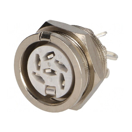Soclu DIN 6P 240° Lipire 34V 2A Argintat | Electronic-mag.ro | Componente Electronice