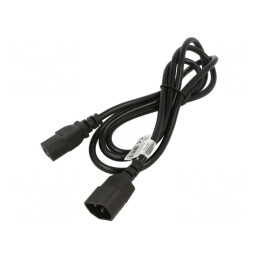 Cablu Alimentare IEC C13 la C14 1.8m Negru 10A | Electronic-mag.ro | Componente Electronice