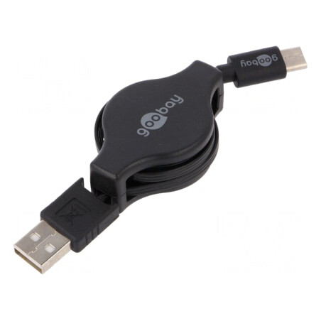 Cablu USB 2.0 A la USB C 1m Negru | Electronic-mag.ro | Componente Electronice