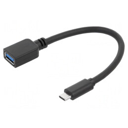 Cablu USB 3.0 USB A la USB C 0.2m Negru | Electronic-mag.ro | Componente Electronice