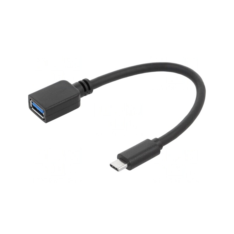 Cablu USB 3.0 USB A la USB C 0.2m Negru | Electronic-mag.ro | Componente Electronice