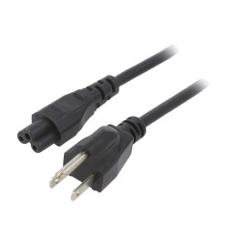 Cablu Alimentare IEC C5 NEMA 5-15 3m Negru 7A | Electronic-mag.ro | Componente Electronice