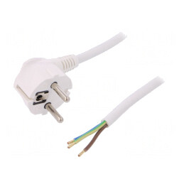 Cablu Electric Alb 1,5m 3x1,5mm2 PVC 16A 250V | Electronic-mag.ro | Componente Electronice