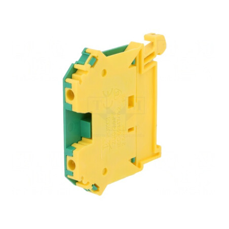 Conector Șine 0.5-4mm² 1 Pista 2 Borne Galben-Verde | Electronic-mag.ro | Componente Electronice