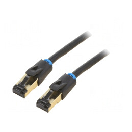 Patch Cord S/FTP Cat 8 Negru 3m OFC PVC Conectori Auriti | Electronic-mag.ro | Componente Electronice