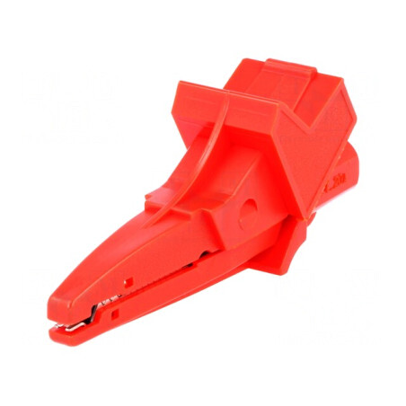 Bornă Crocodil Roșie 20A 1kVDC 25mm | Electronic-mag.ro | Componente Electronice