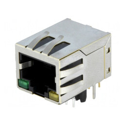 Soclu RJ45 8P8C ecranat cu LED | Electronic-mag.ro | Componente Electronice