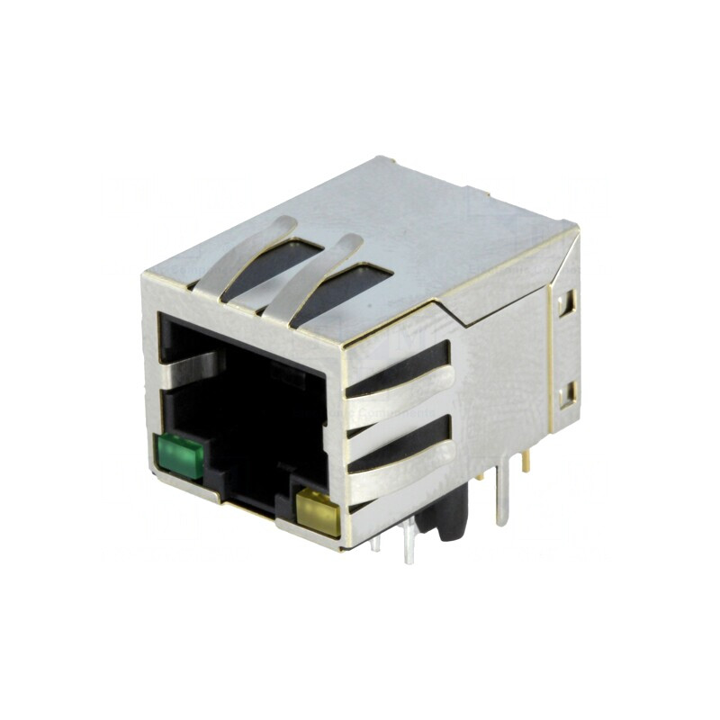 Soclu RJ45 8P8C ecranat cu LED | Electronic-mag.ro | Componente Electronice
