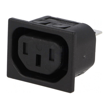 Conector Alimentare AC Soclu Mamă 10A 250V C13 | Electronic-mag.ro | Componente Electronice