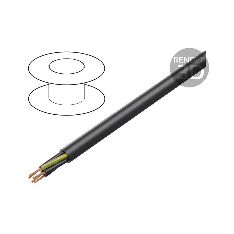 Cablu electric neecranat 5G2,5mm2 600V/1kV negru | Electronic-mag.ro | Componente Electronice