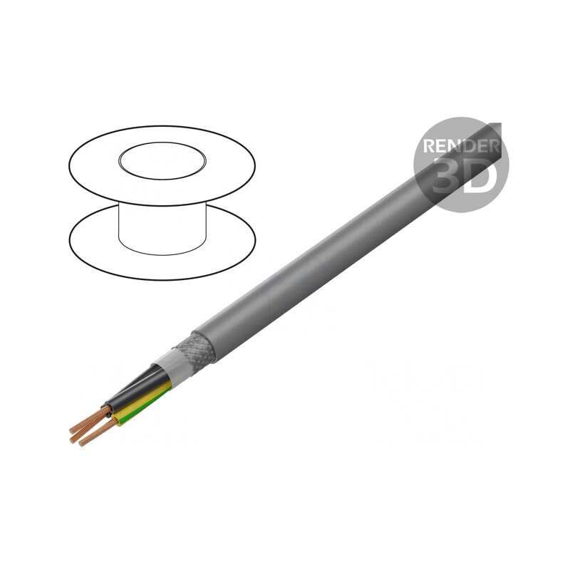 Cablu F-C-PURö-JZ 3G1,5mm2 Ecranat Cupru Cositorit | Electronic-mag.ro | Componente Electronice
