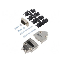 Conector D-Sub 9 Pin Tată pentru Lipire pe Cablu | Electronic-mag.ro | Componente Electronice